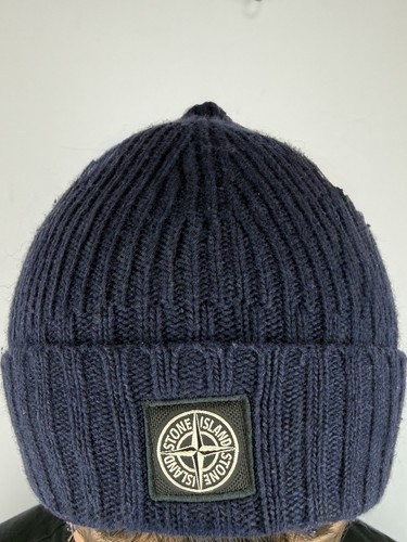 Blue stone island - blue, beanie